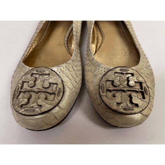 Tory Burch Reva flats Python white gold shimmer Slip on Shoes - Picture 4 of 5